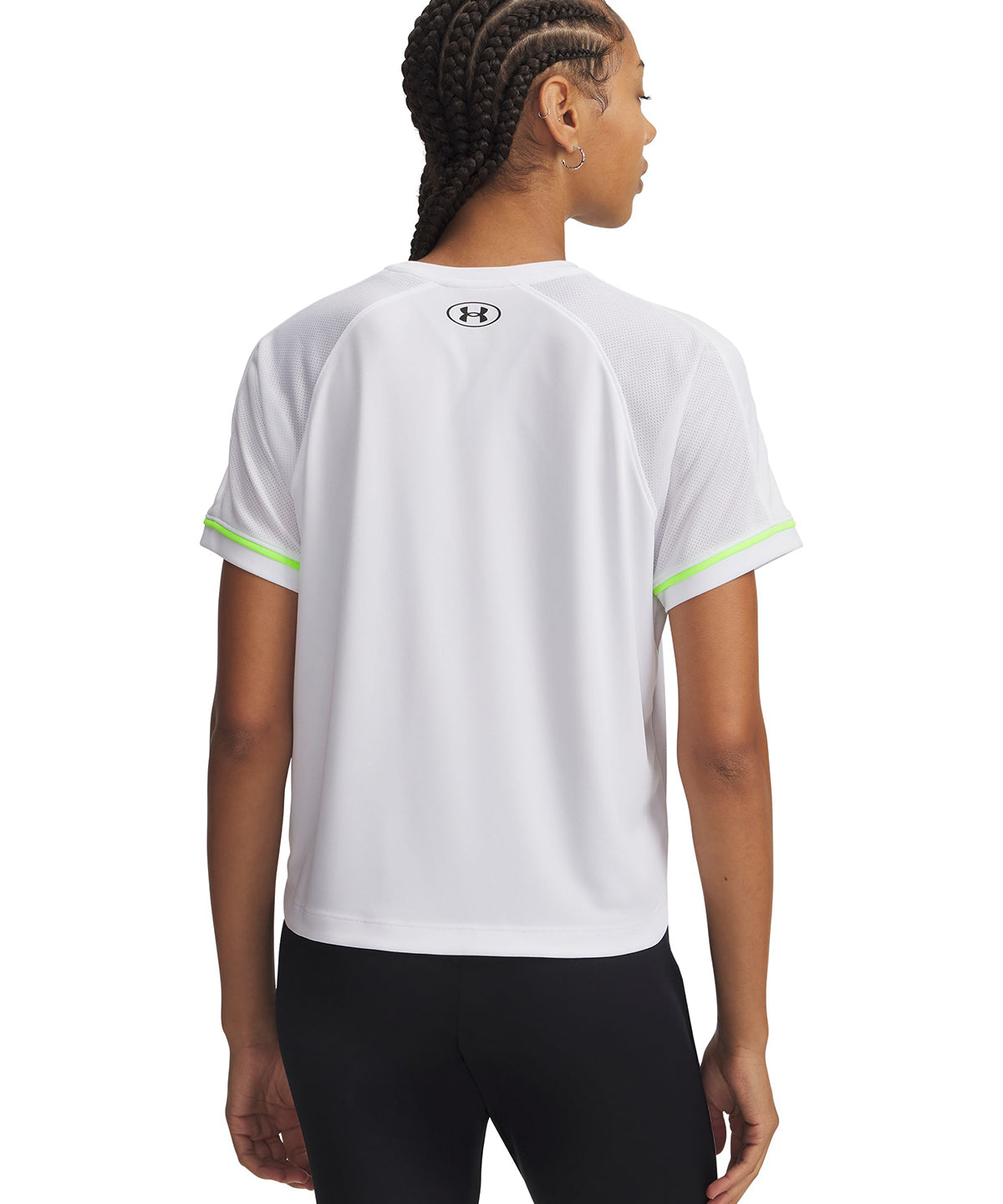 Polera manga corta Football para mujer Challenger Boxy blanco Under Armour