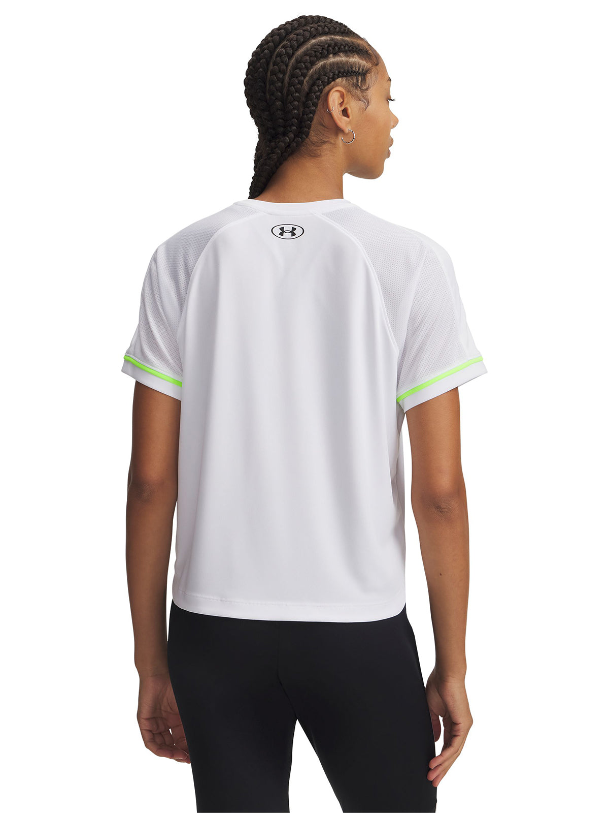 Polera manga corta Football para mujer Challenger Boxy blanco Under Armour