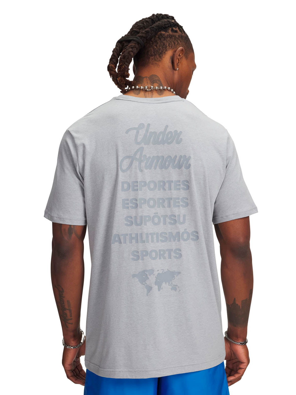 Polera manga corta Lifestyle para Hombre 60/40S Sports Wordmark Gris Under Amour