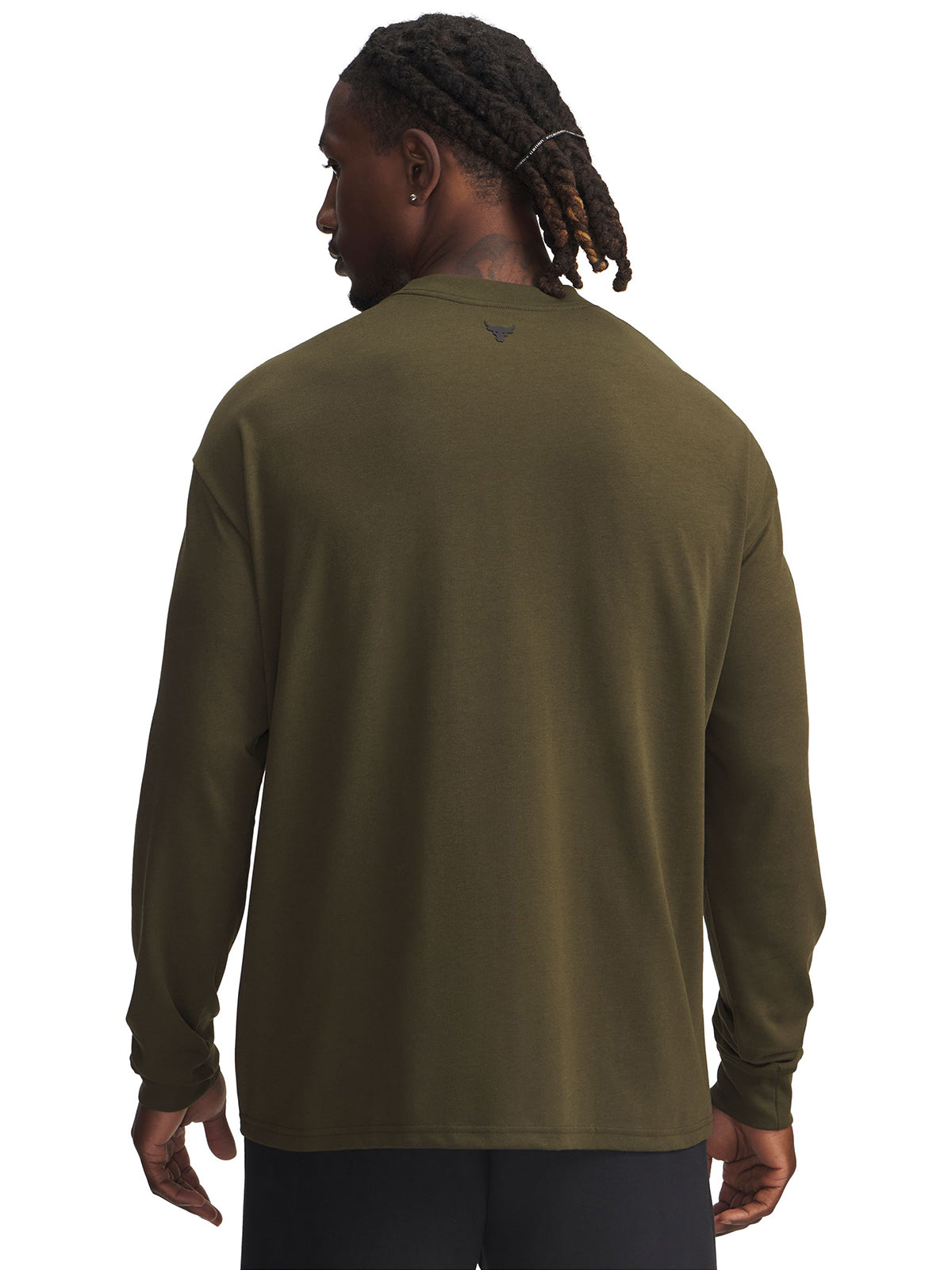 Polera manga larga de entrenamianto para hombre Project Rock verde Under Armour.