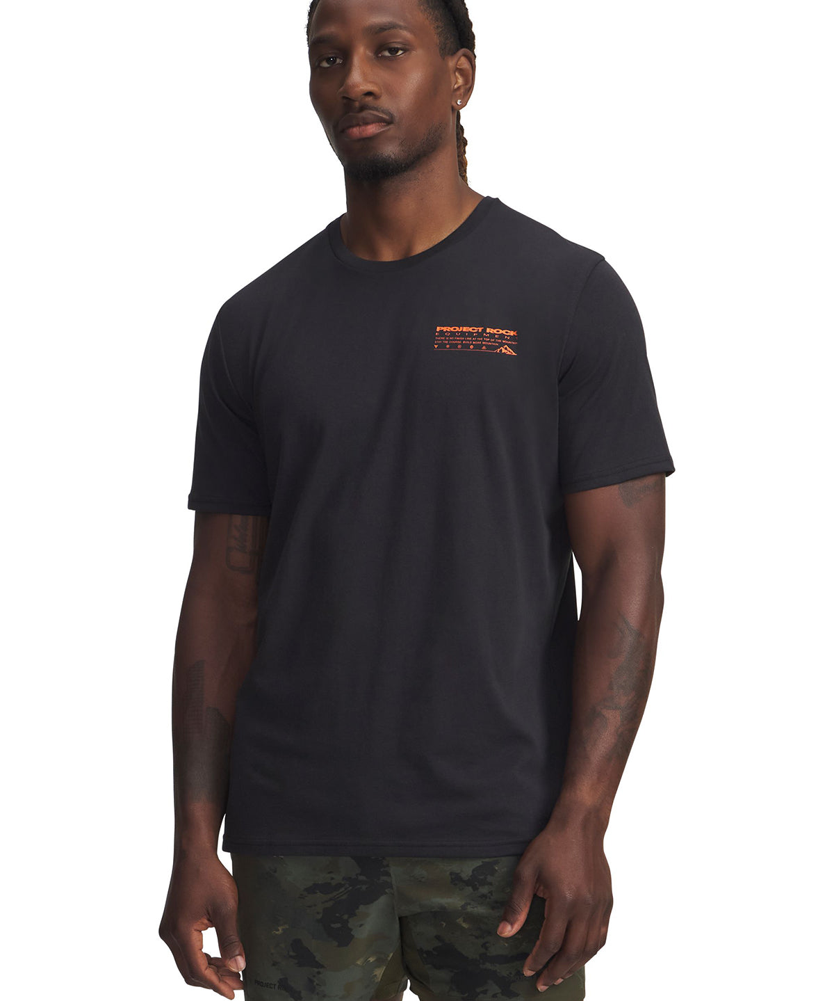 Polera manga corta de entrenamiento para hombre Project Rock negra Under Armour