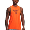 Polera sin manga de entrenamiento para hombre Project Rock naranja Under Armour