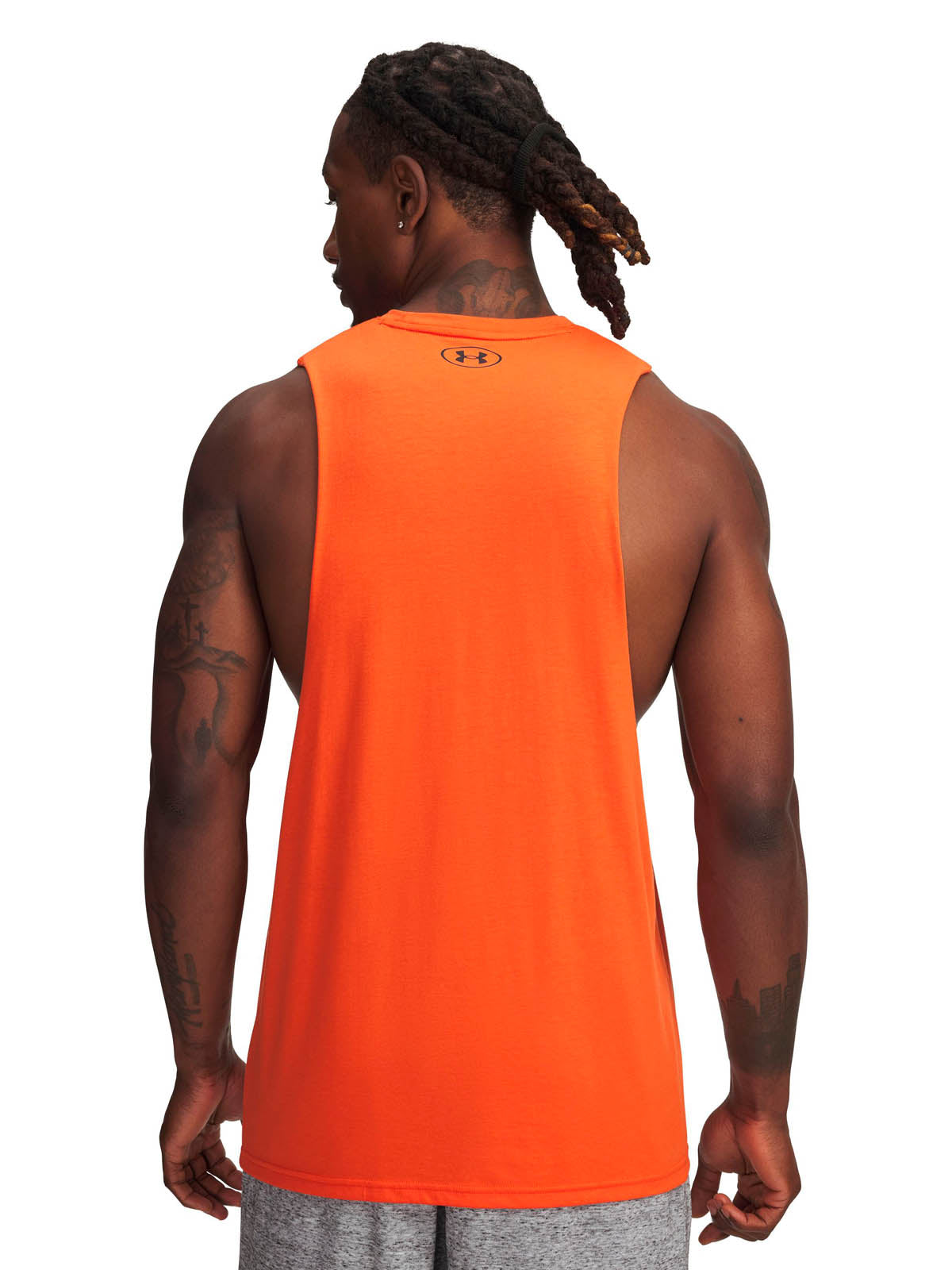 Polera sin manga de entrenamiento para hombre Project Rock naranja Under Armour