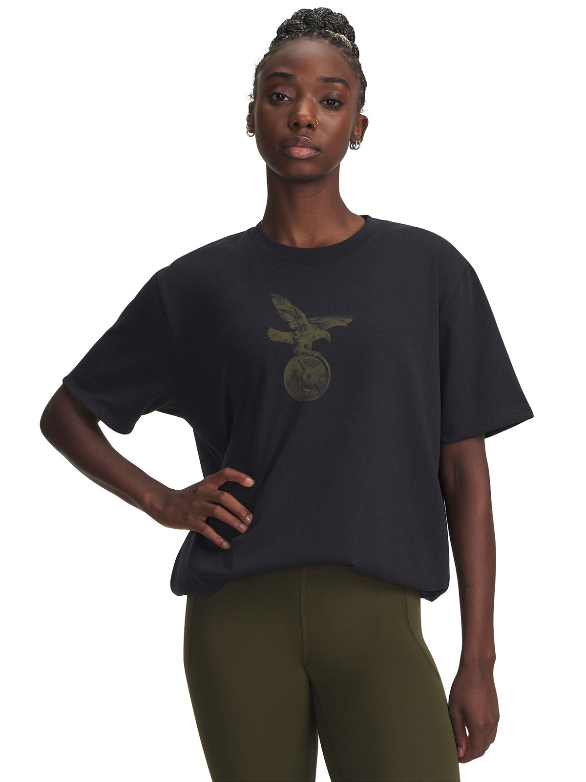 Polera manga corta de entrenamiento paea mujer Project Rock negra Under Armour