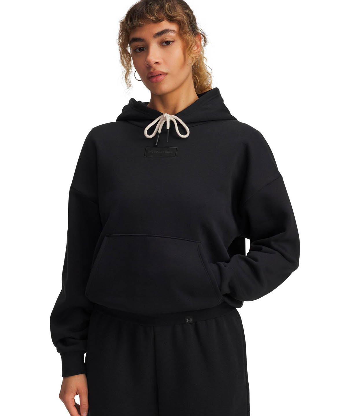 Polerón Lifestyle para mujer Project Rock Icon Fleece negro Under Armour