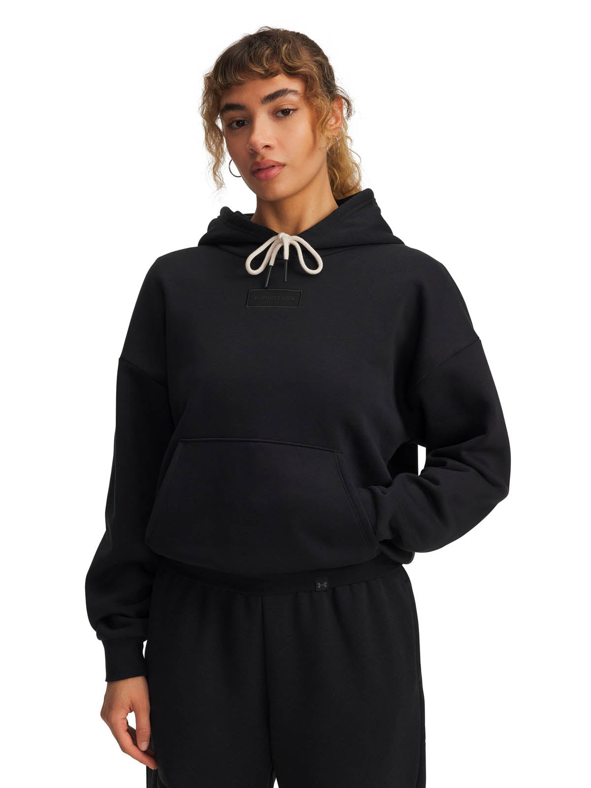 Polerón Lifestyle para mujer Project Rock Icon Fleece negro Under Armour