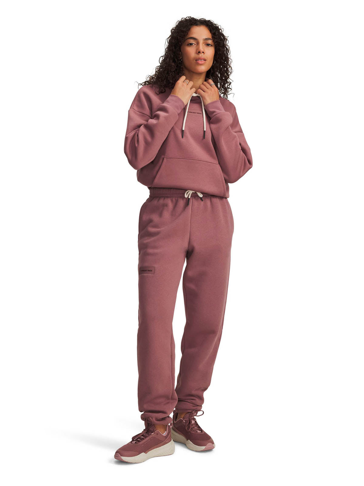 Buzo de entrenamiento para mujer Project Rock Icon Fleece café Under Armour