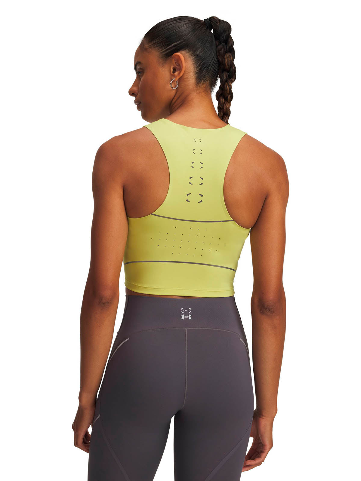 Polera sin mangas Running para mujer Halo Run amarillo Under Armour