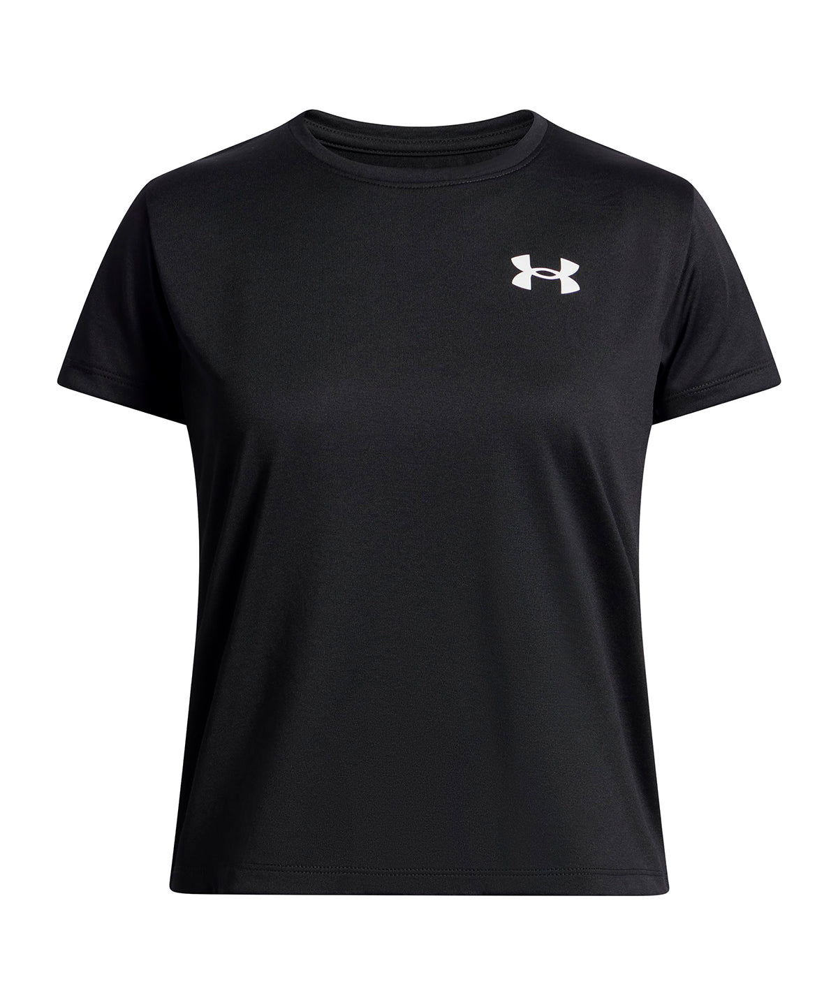 Polera manga corta UA Tech negra para niña