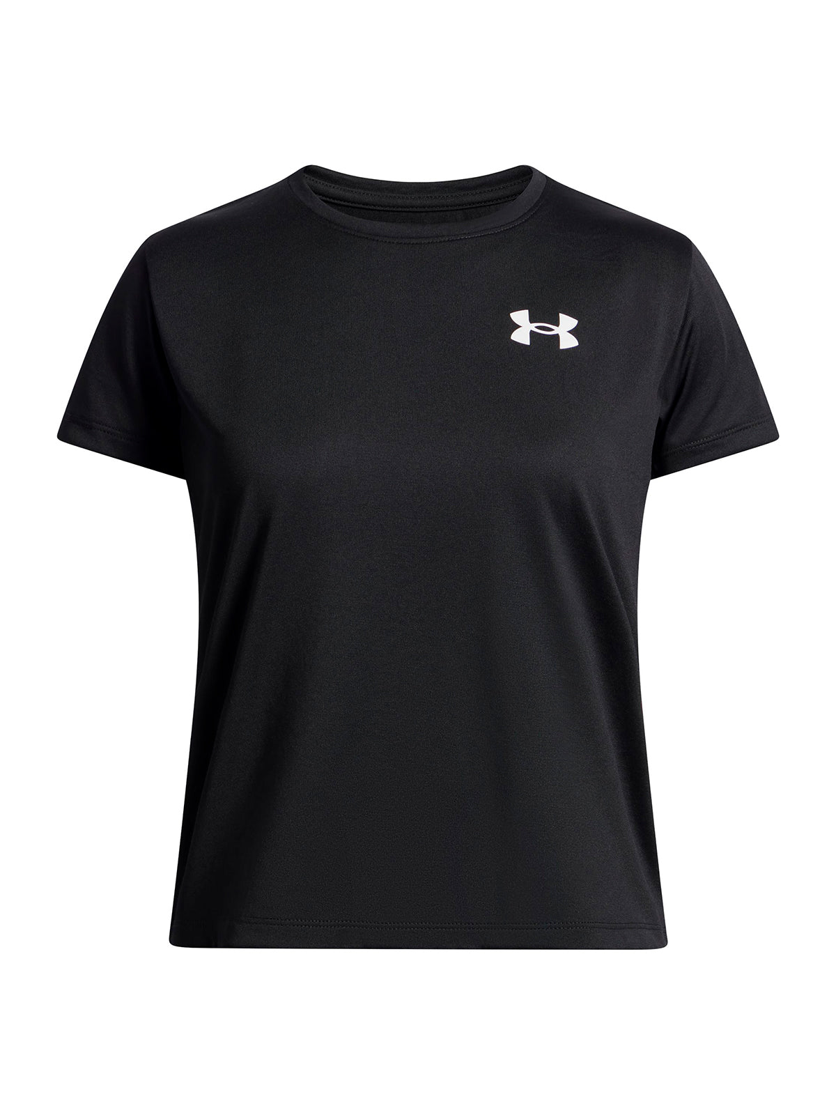 Polera manga corta UA Tech negra para niña