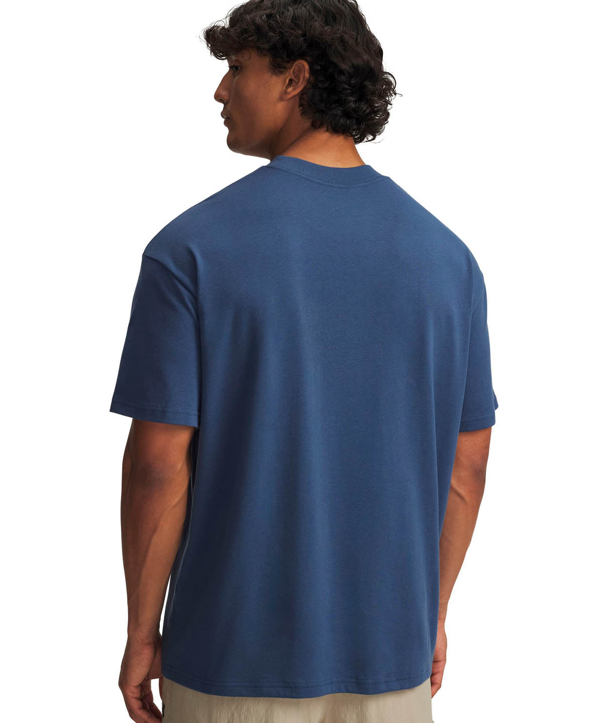 Polera manga corta Lifestyle para hombre Armour Wordmark Heavyweight azul Under Armour