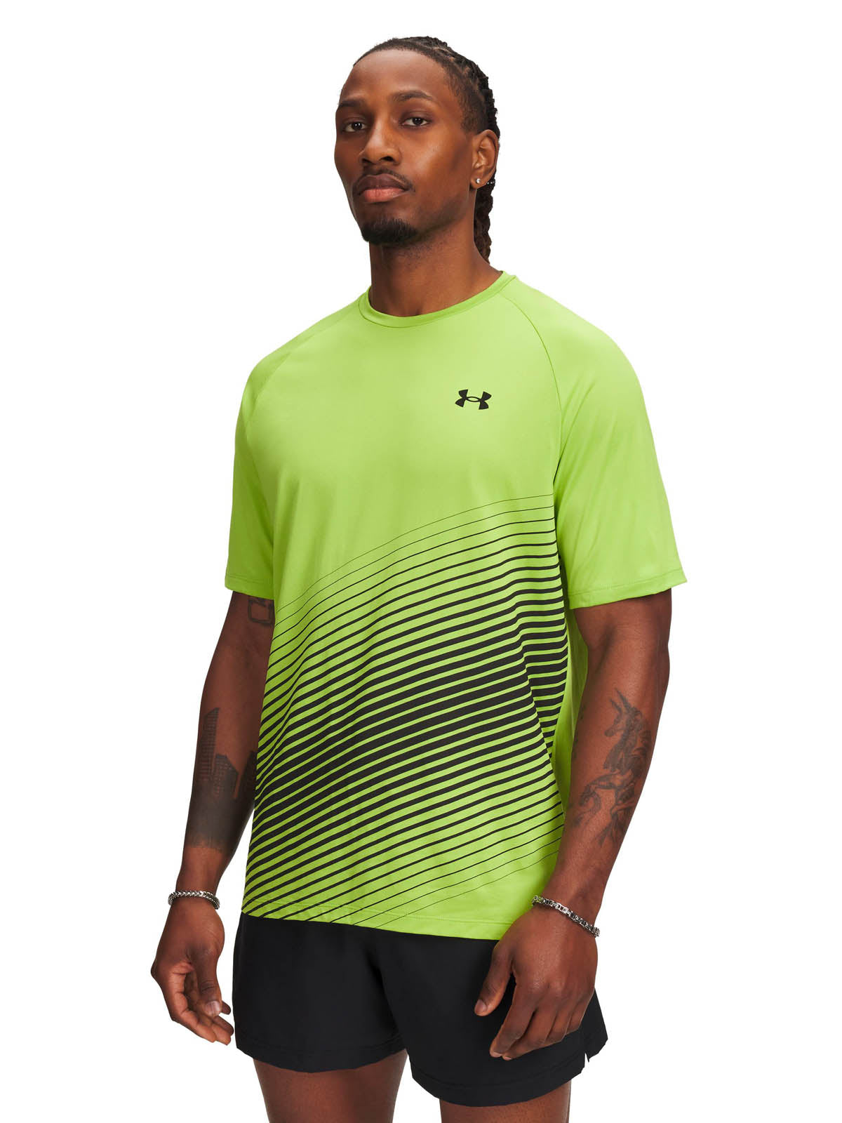 Polera manga corta de entrenamiento para hombre Tech Fade verde Under Armour