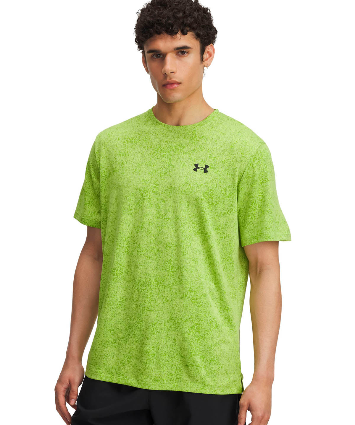 Polera manga corta de entrenamiento para hombre Tech verde Under Armour