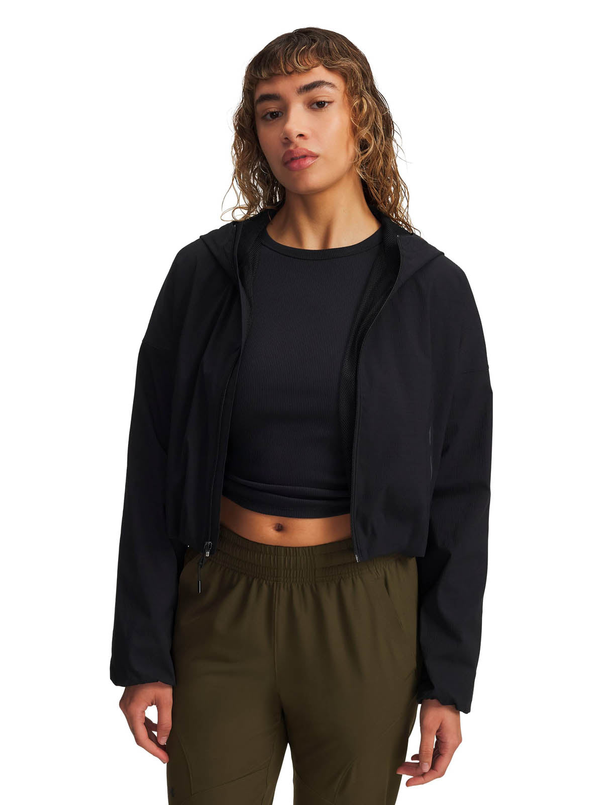 Polerón Lifestyle para mujer Unstoppable Woven Ripstop negro Under Armour