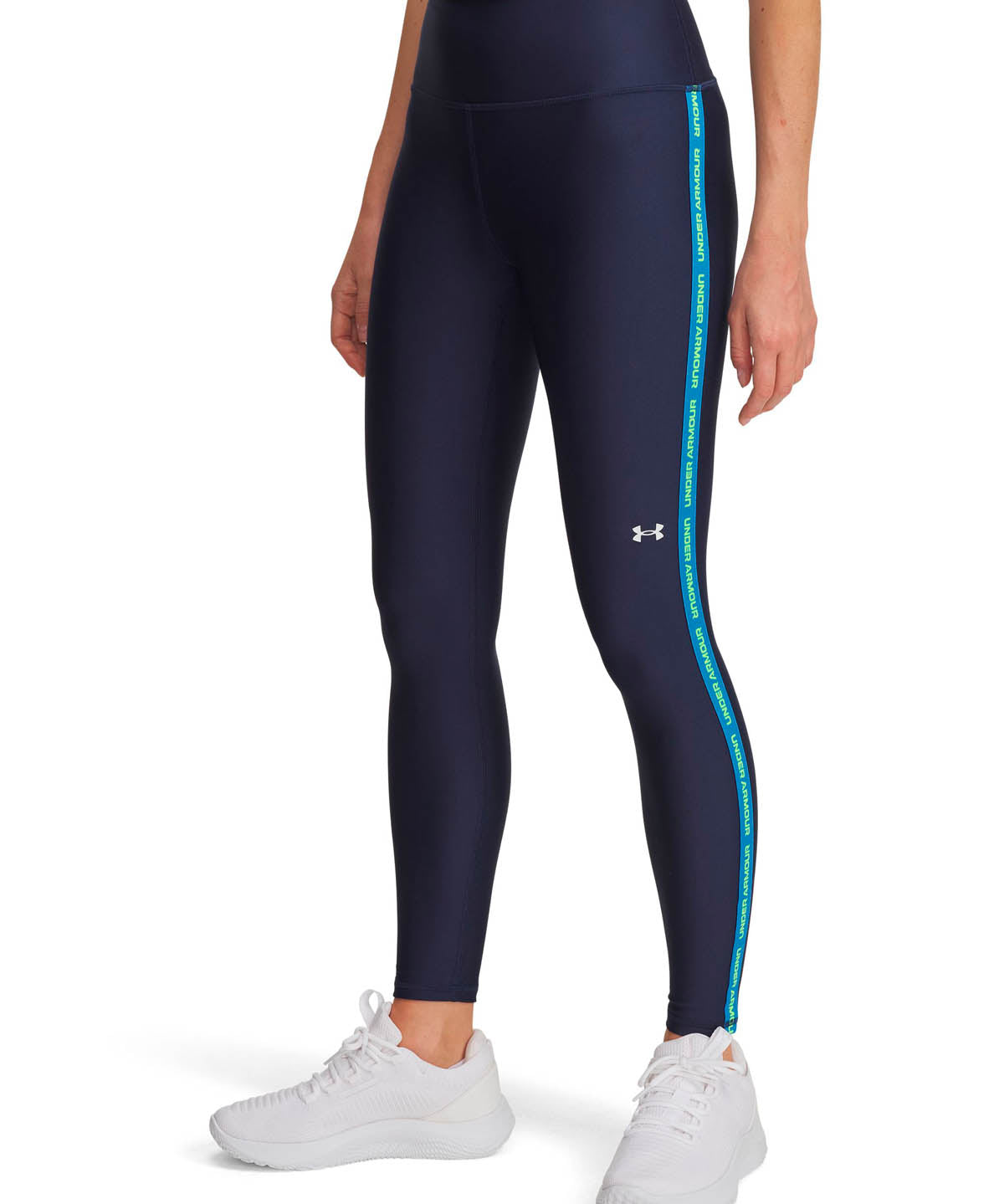 Calza de entrenamiento para mujer Tech Wordmark Tape azul Under Armour