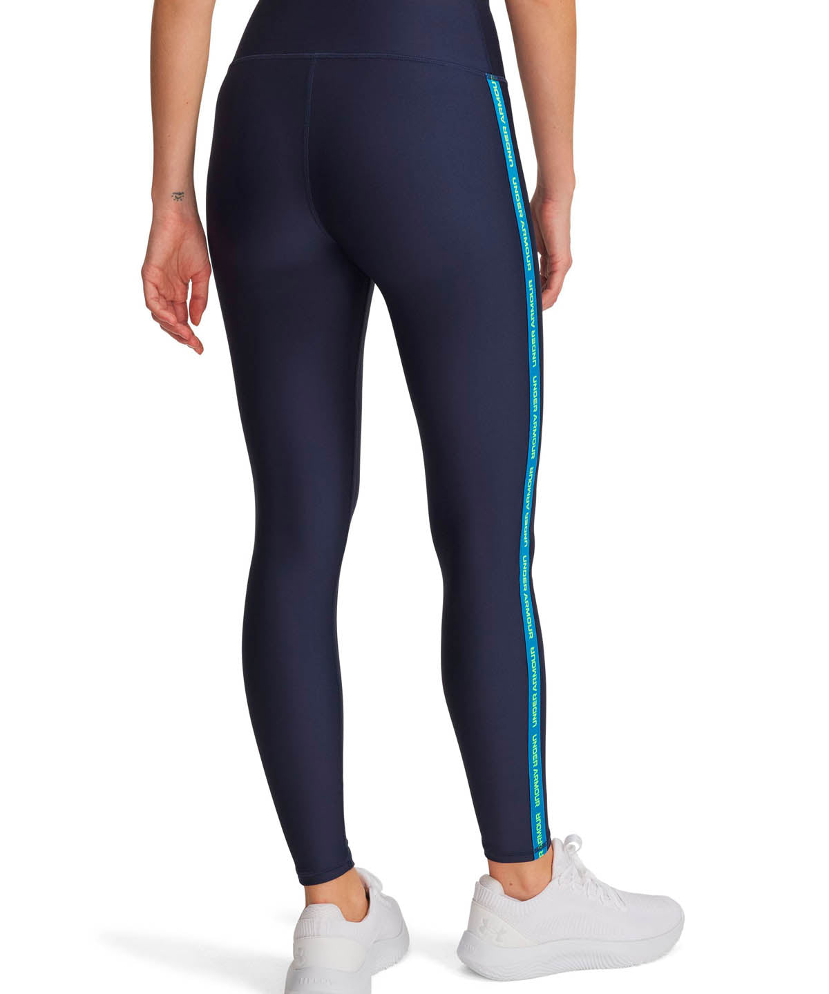 Calza de entrenamiento para mujer Tech Wordmark Tape azul Under Armour