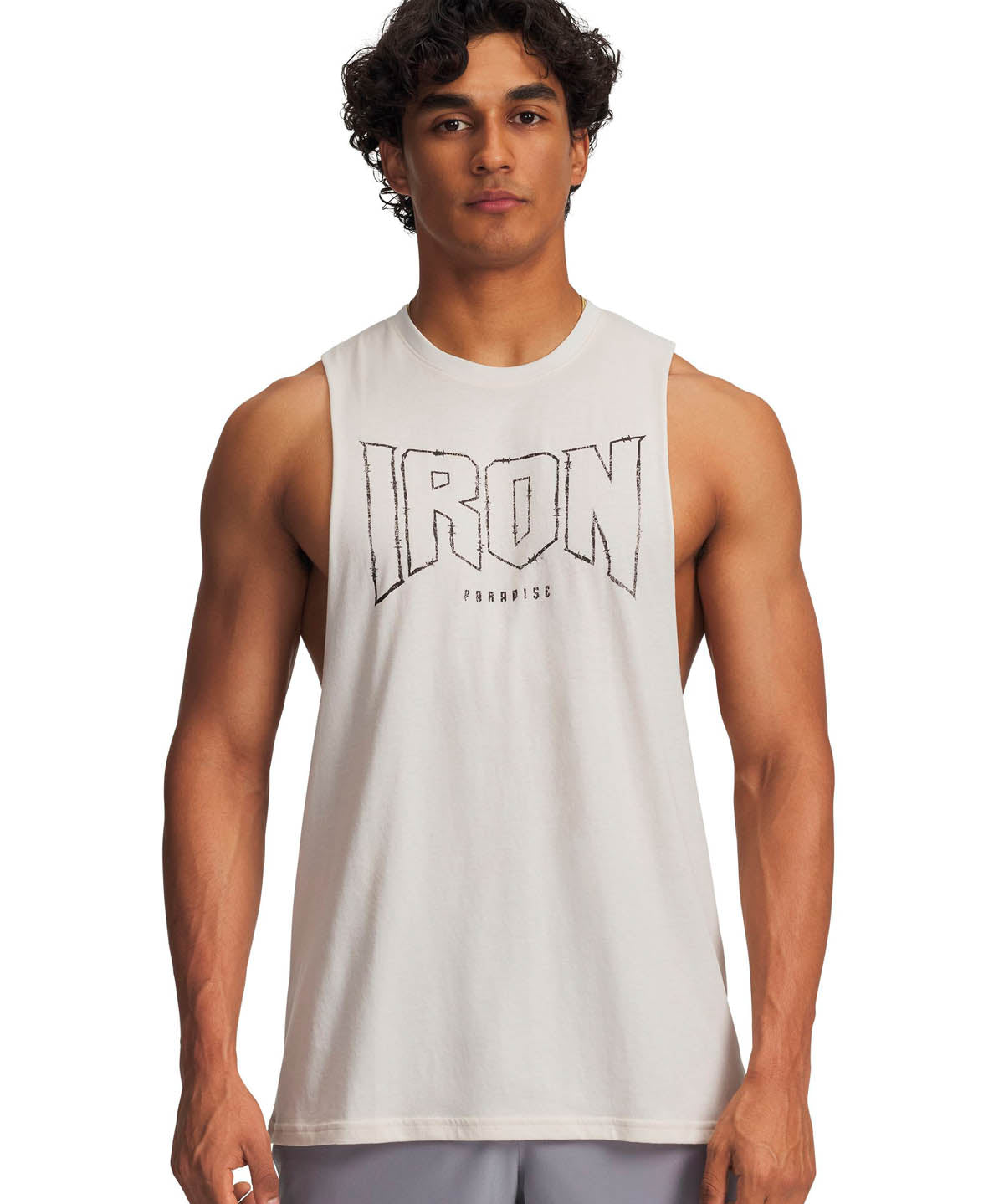 Polera sin manga de entrenamiento para hombre Project Rock café Under Armour