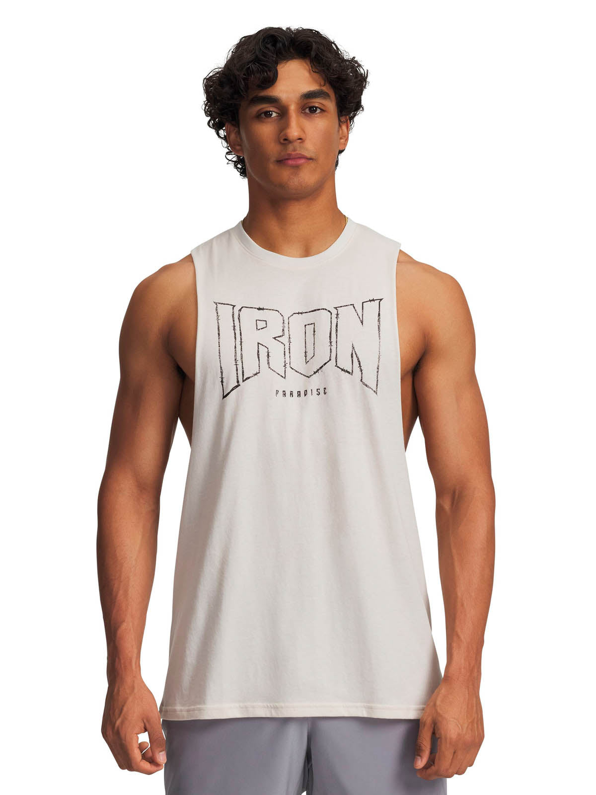 Polera sin manga de entrenamiento para hombre Project Rock café Under Armour