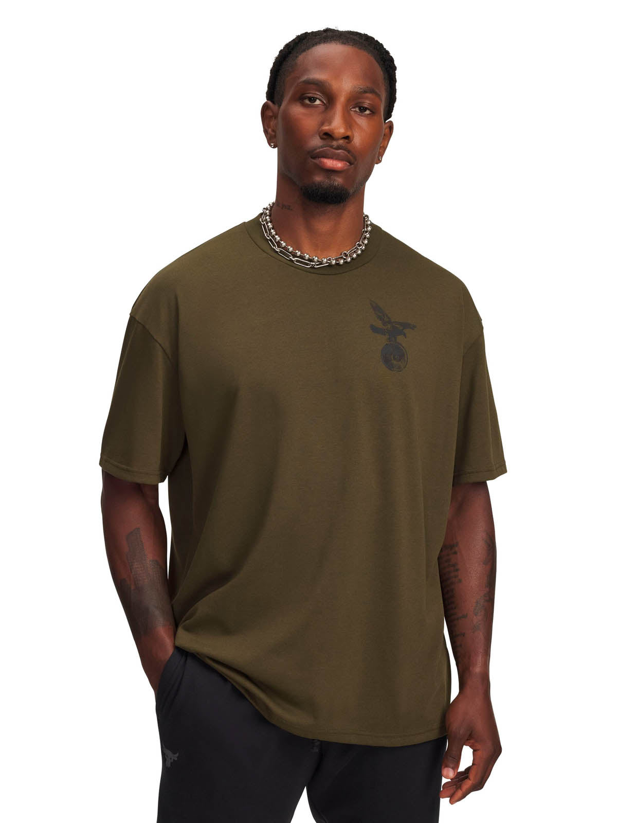 Polera manga corta de entrenamiento para hombre Project Rock verde Under Armour