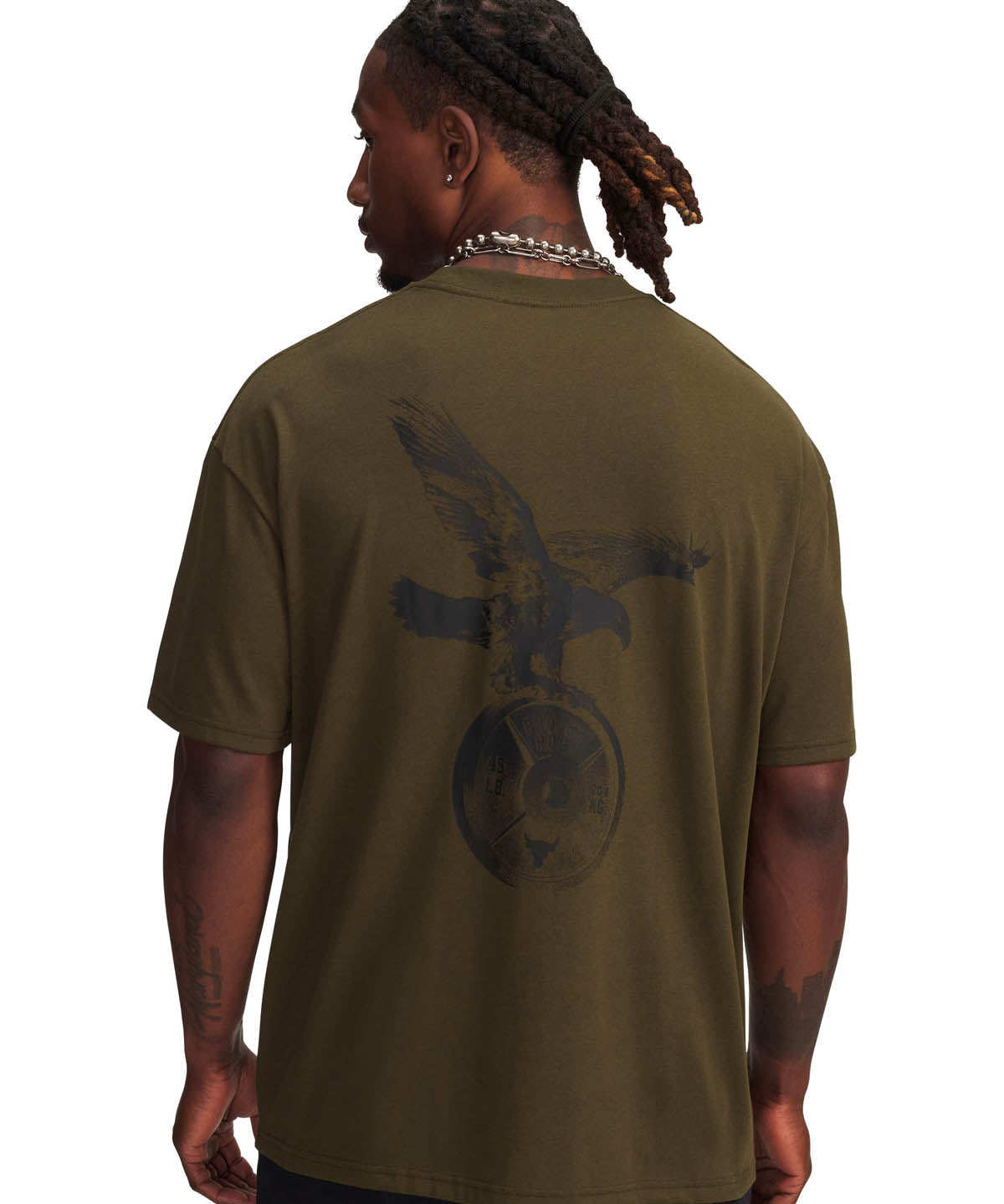 Polera manga corta de entrenamiento para hombre Project Rock verde Under Armour