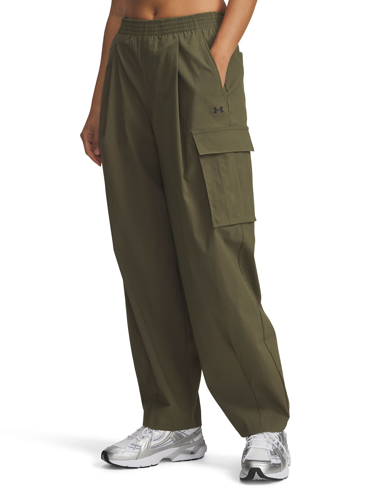 Pantalón Lifestyle para mujer Unstoppable Woven Ripstop Cargo verde Under Armour