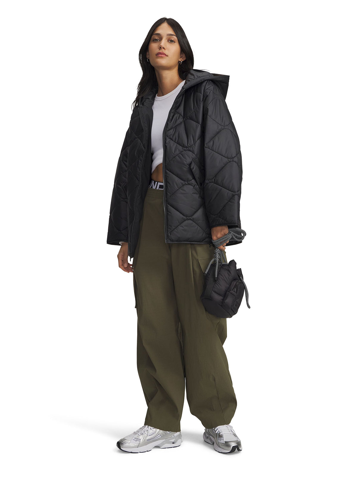 Pantalón Lifestyle para mujer Unstoppable Woven Ripstop Cargo verde Under Armour