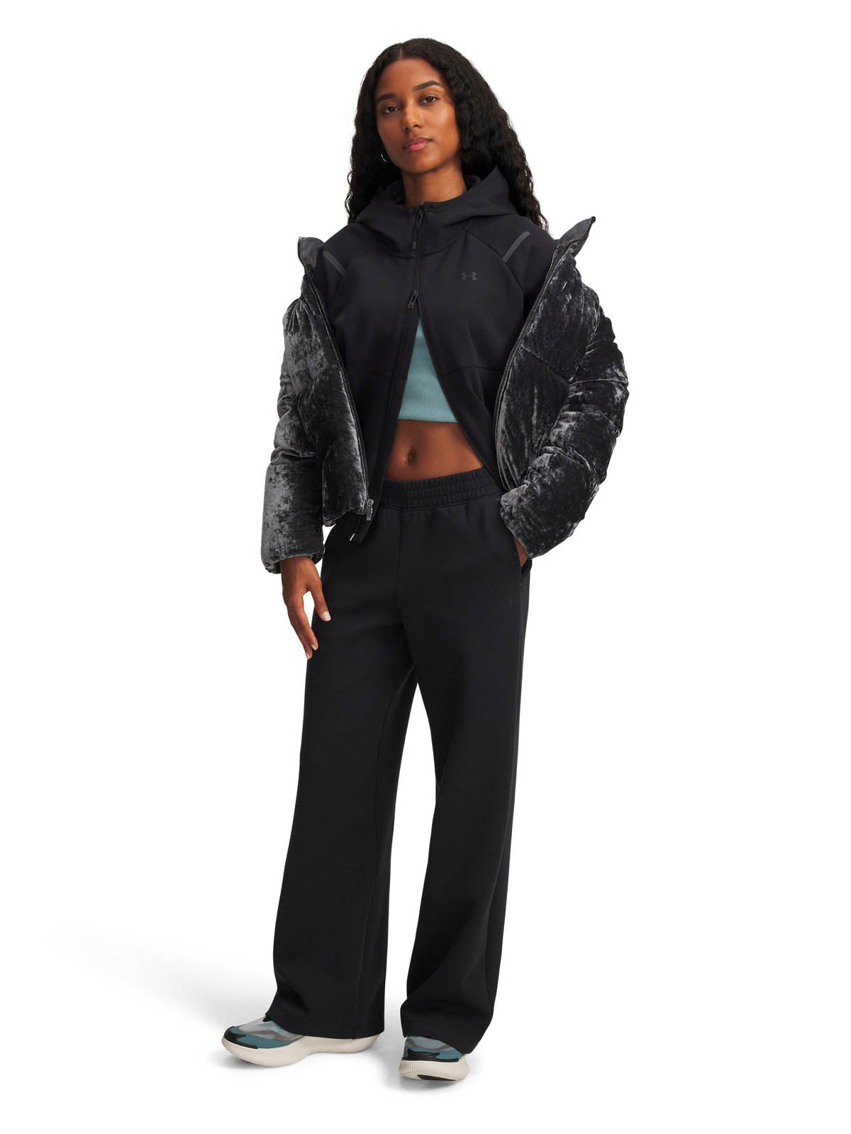 Polerón Lifestyle para mujer Unstoppable Fleece negro Under Armour