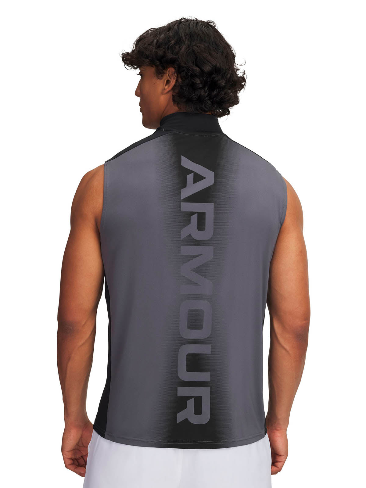 Primera capa superior sin mangas para hombre HeatGear Wordmark gris Under Armour