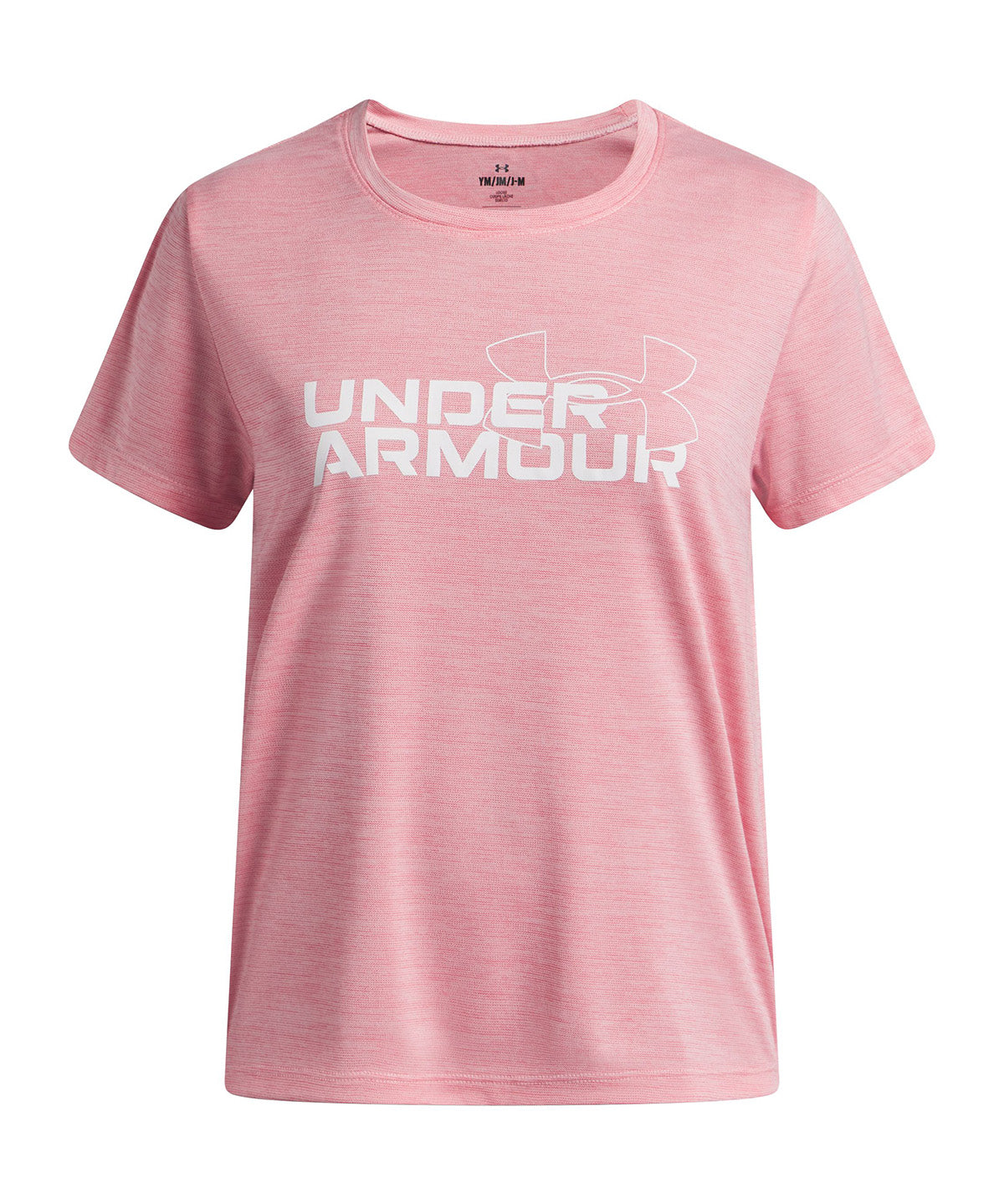 UA Tech Twist Wordmark Logo SS Polera Manga Corta rosado para niña