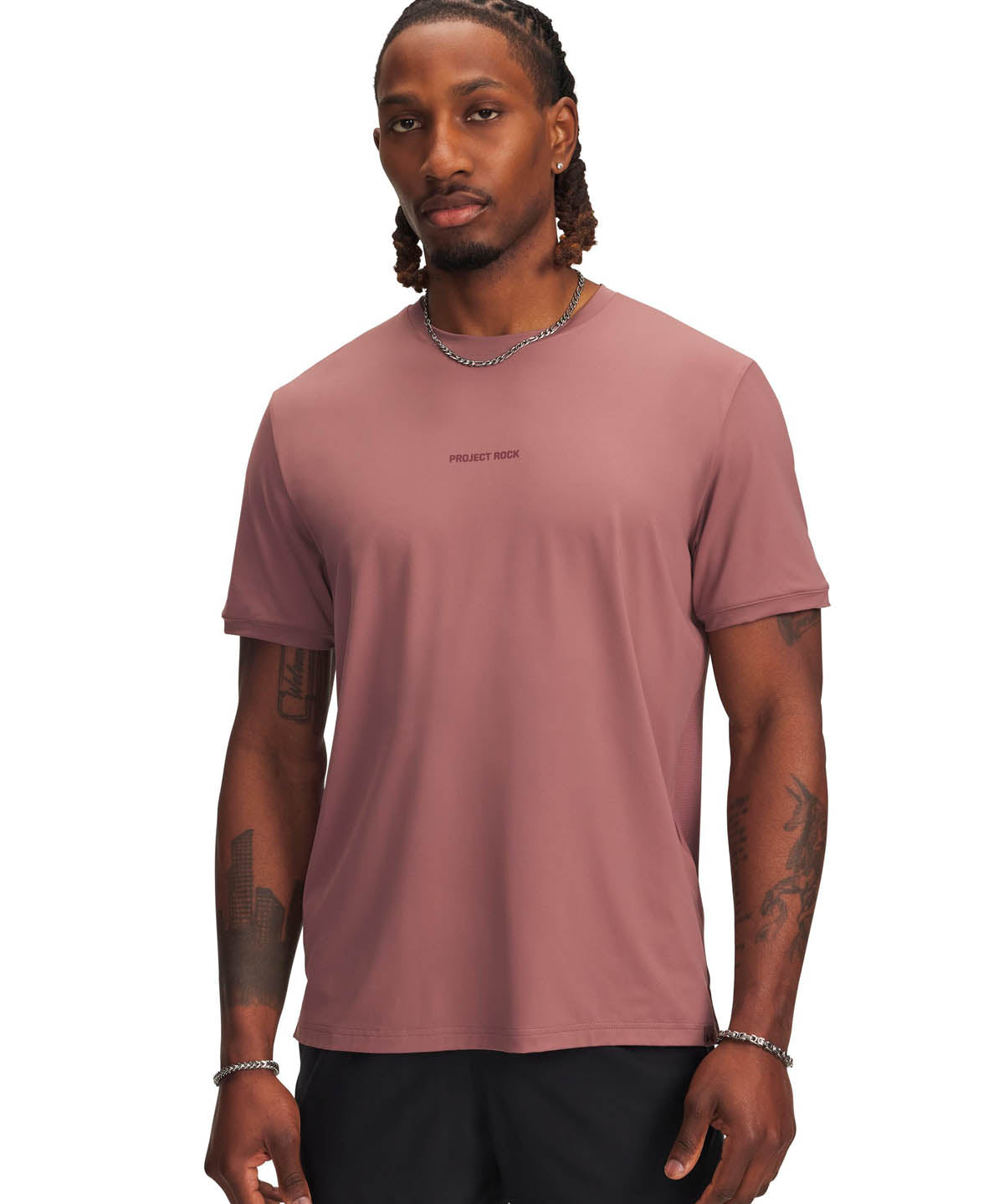 Polera manga corta de entrenamiento para hombre Project Rock Iso-Chill café Under Armour