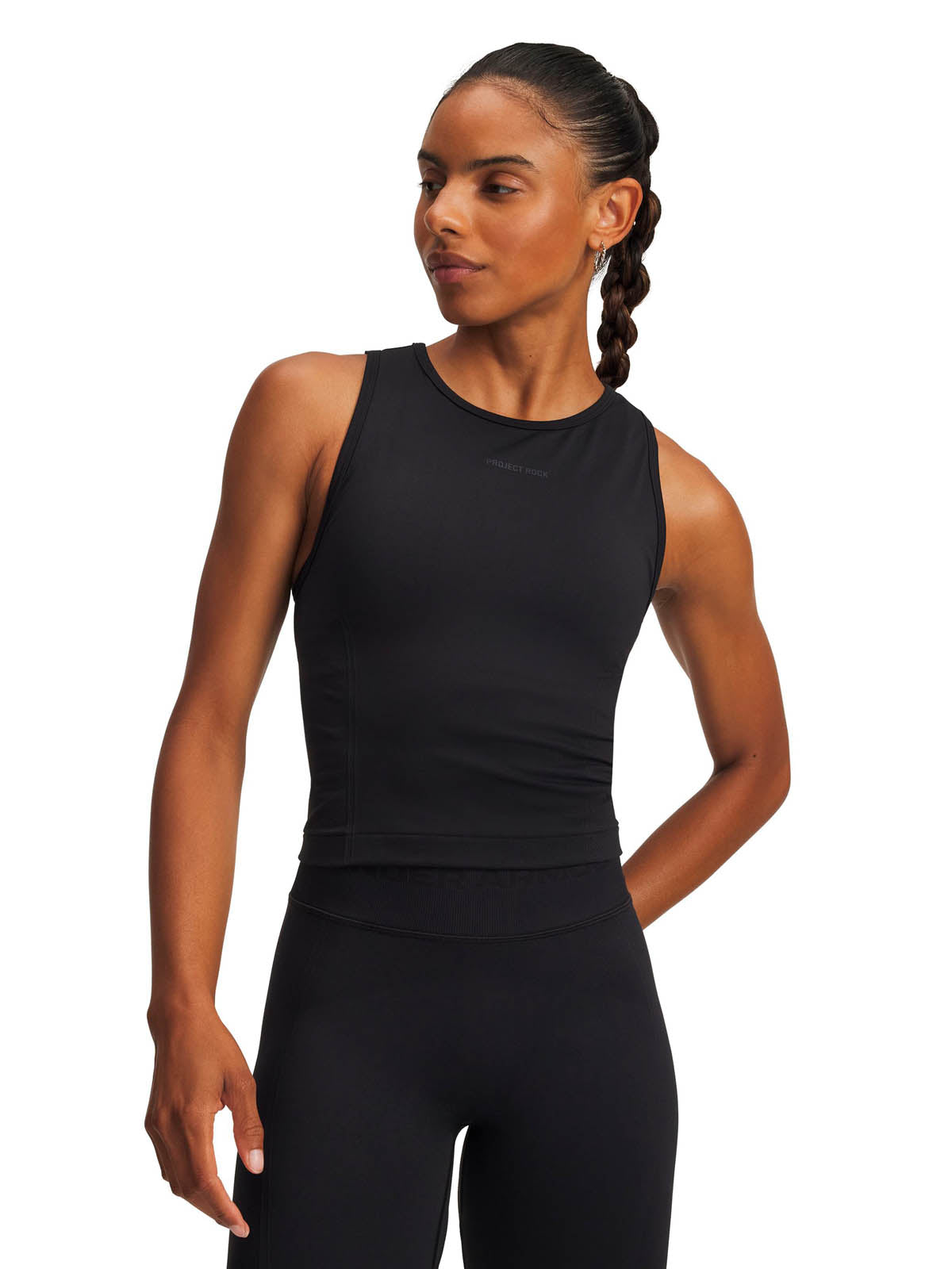 Polera sin mangas de entrenamiento para mujer Project Rock negra Under Armour