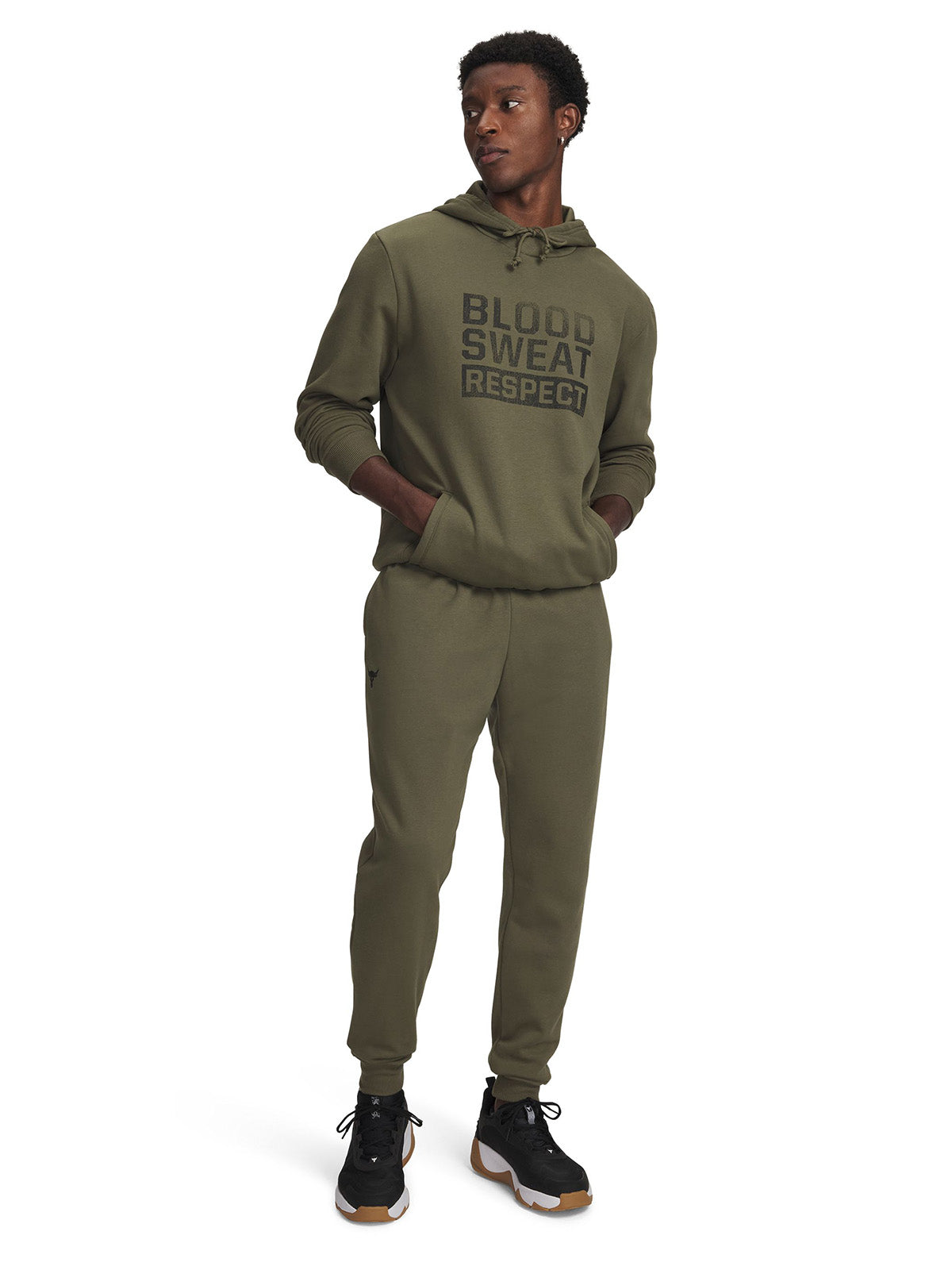 UA Joggers Project Rock Rival Fleece verde para hombre