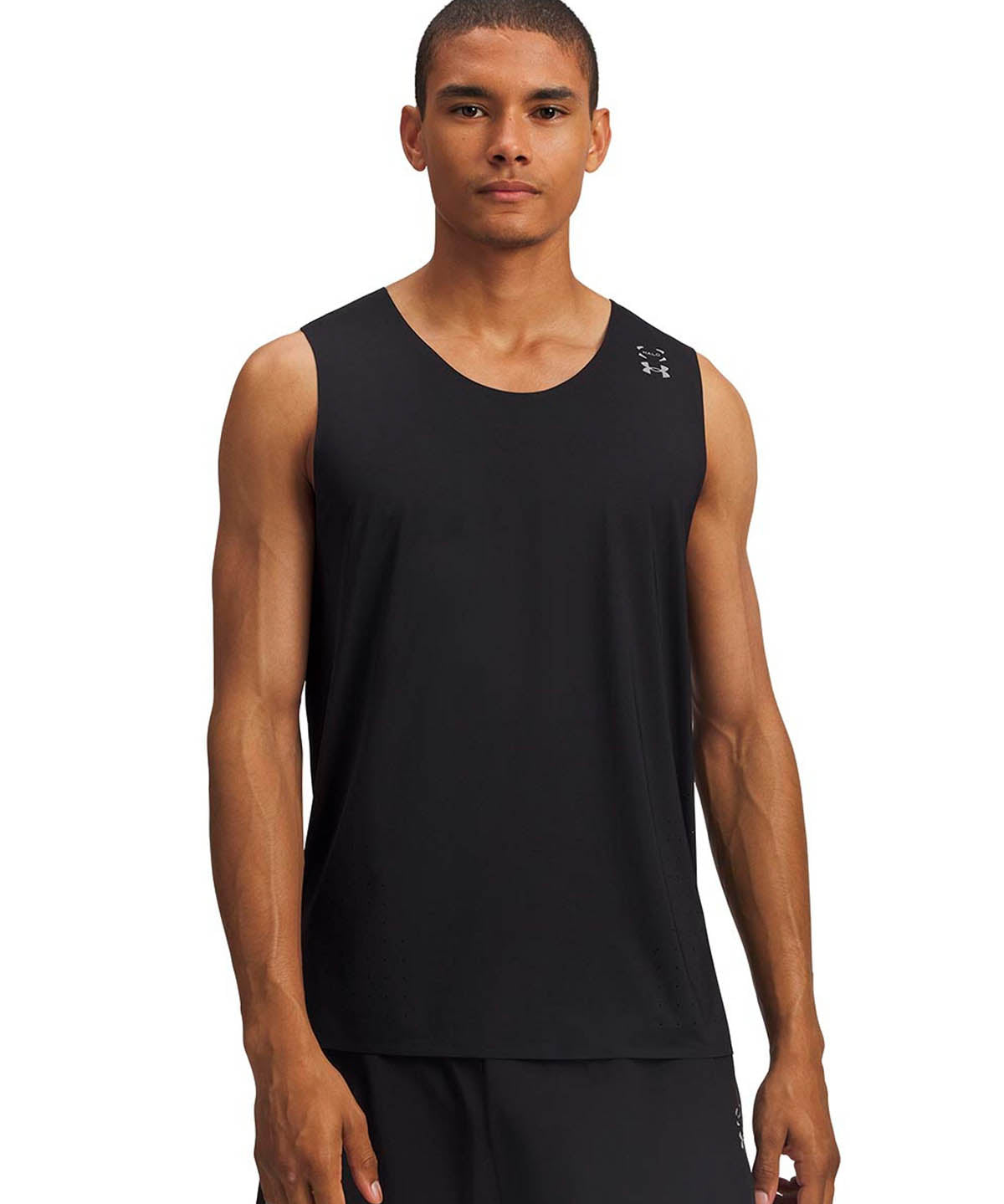 Polera sin mangas Running para hombre Halo Run negro Under Armour