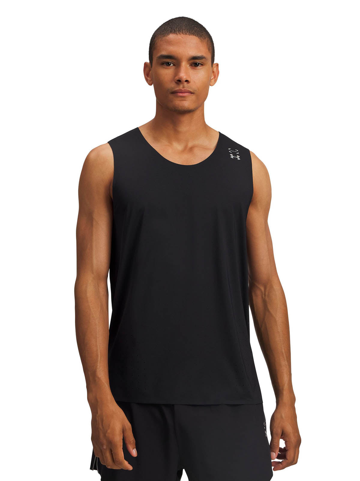 Polera sin mangas Running para hombre Halo Run negro Under Armour