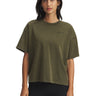 Polera manga corta Lifestyle para mujer UA Boxy Wash Heavyweight verde Under Armour