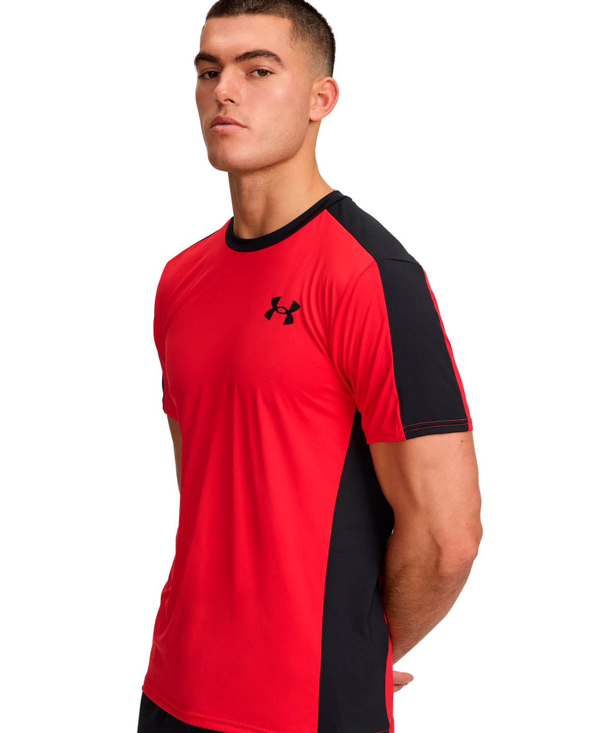 Primera capa superior manga corta para hombre HeatGear Wordmark Rojo Under Armour