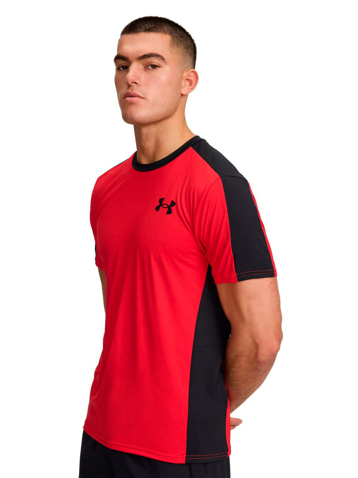 Primera capa superior manga corta para hombre HeatGear Wordmark Rojo Under Armour