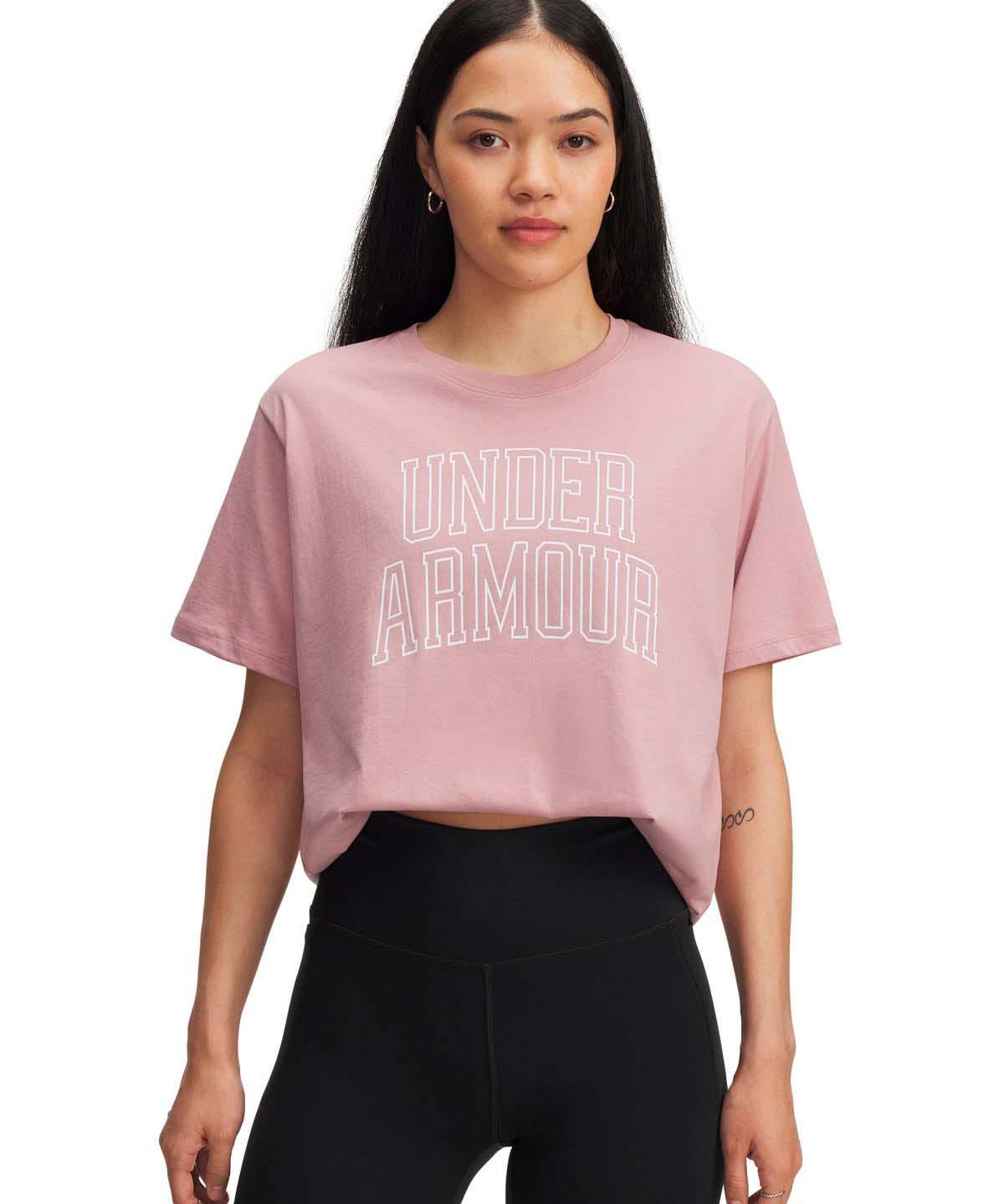 Polera manga corta Lifestyle para mujer Rival Oversized Campus rosado Under Armour