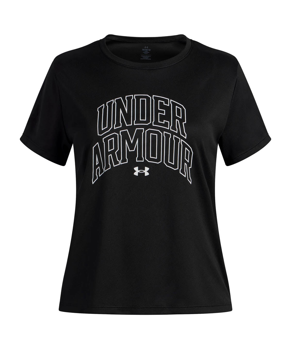 Polera manga corta de entrenamiento para niña Tech Varsity Graphic Negra Under Armour