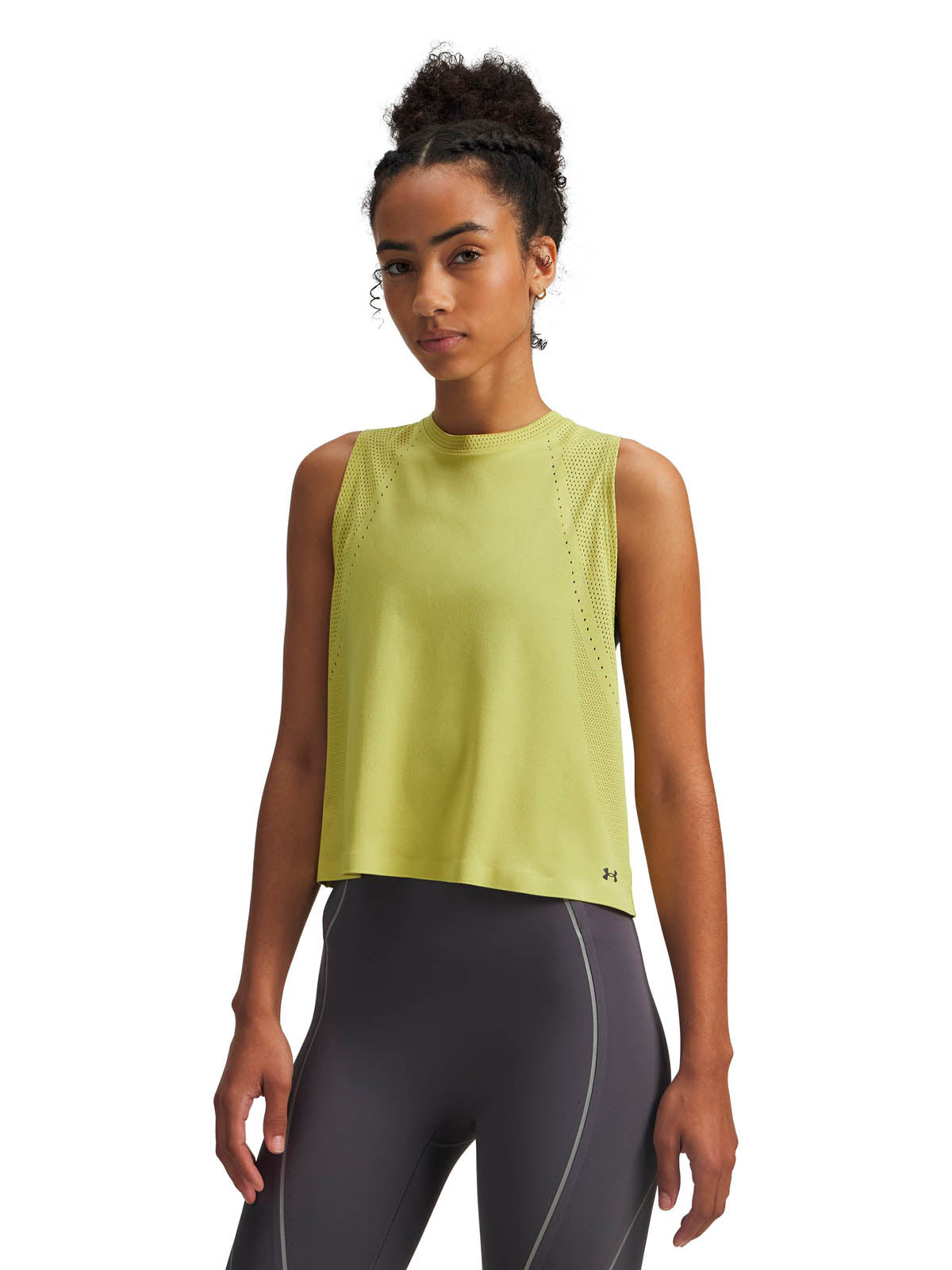 Polera sin mangas de entrenamiento para mujer Halo Vent Amarillo Under Armour