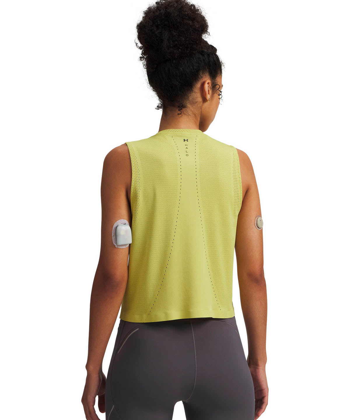 Polera sin mangas de entrenamiento para mujer Halo Vent Amarillo Under Armour