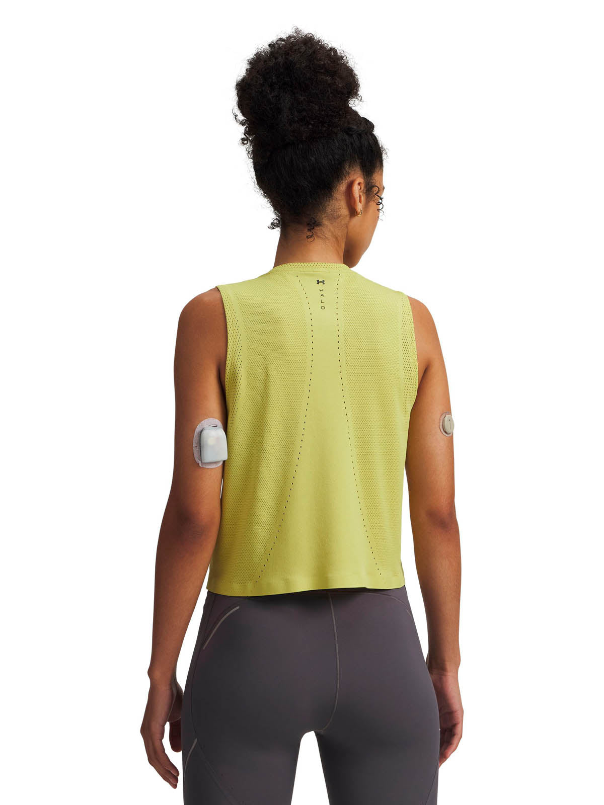 Polera sin mangas de entrenamiento para mujer Halo Vent Amarillo Under Armour