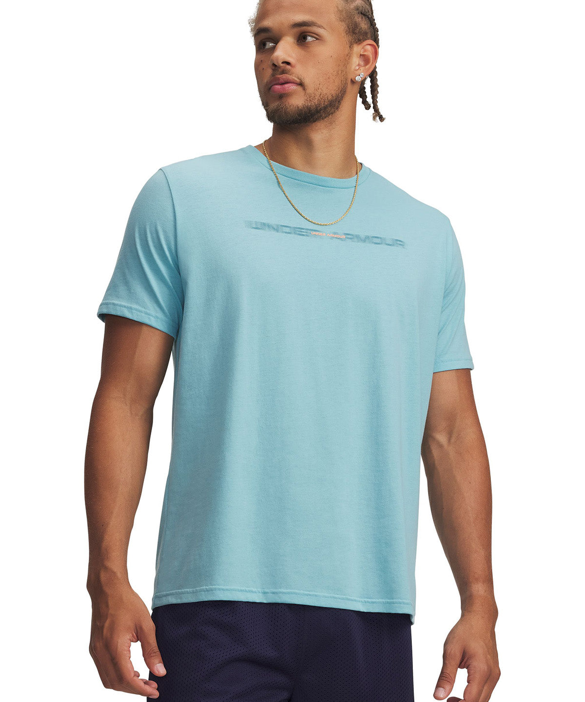 UA Blur Wordmark SS Polera Manga Corta azul para hombre