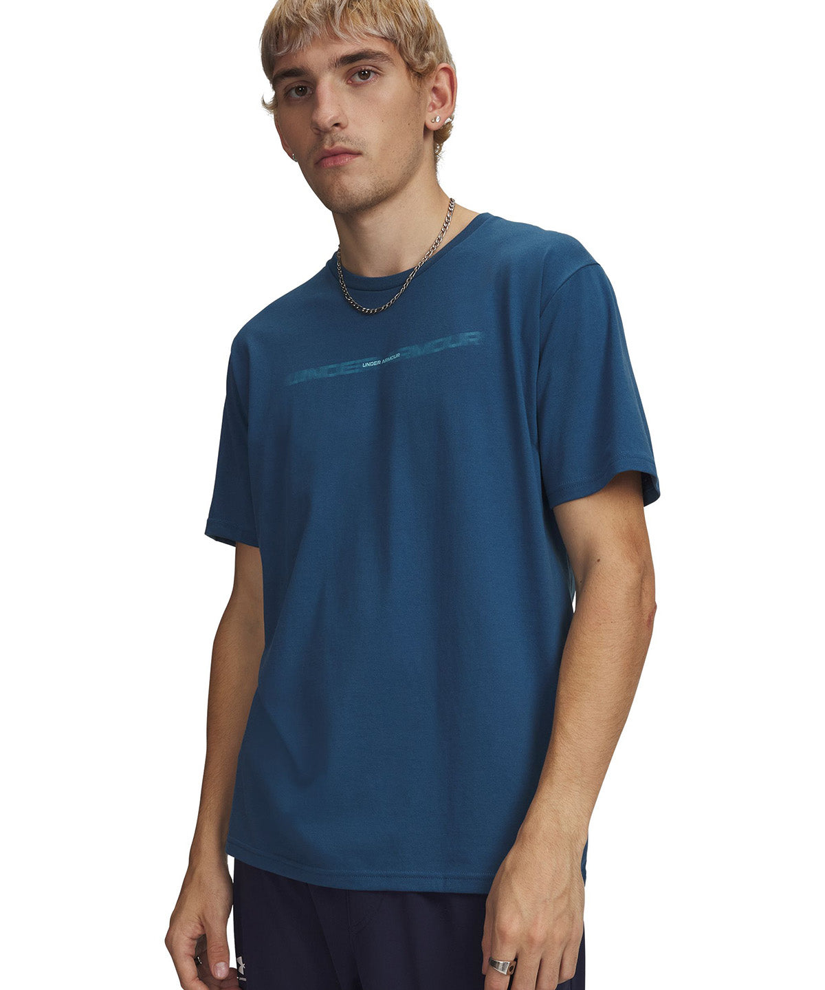 UA Blur Wordmark SS Polera Manga Corta azul para hombre