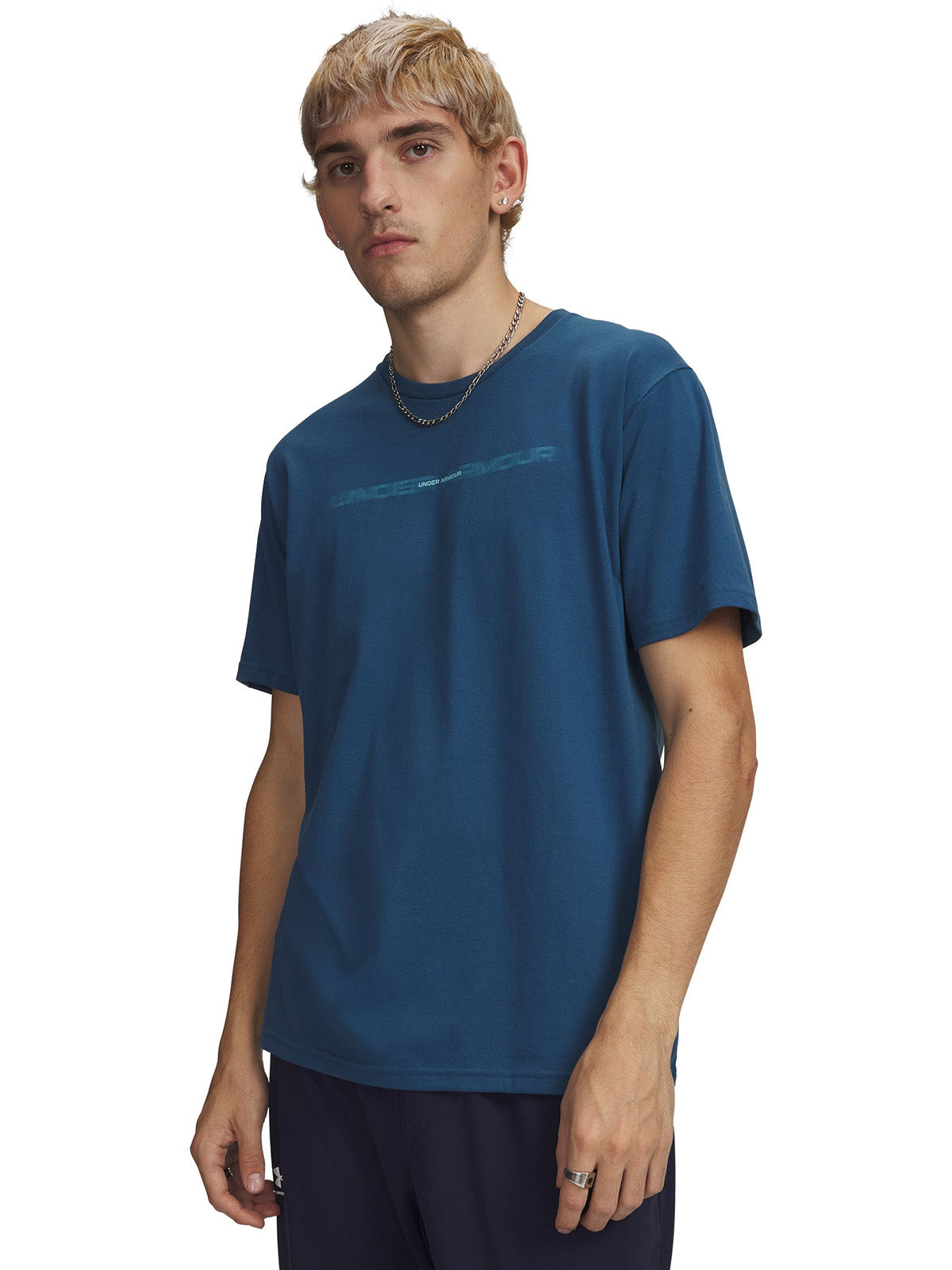 UA Blur Wordmark SS Polera Manga Corta azul para hombre