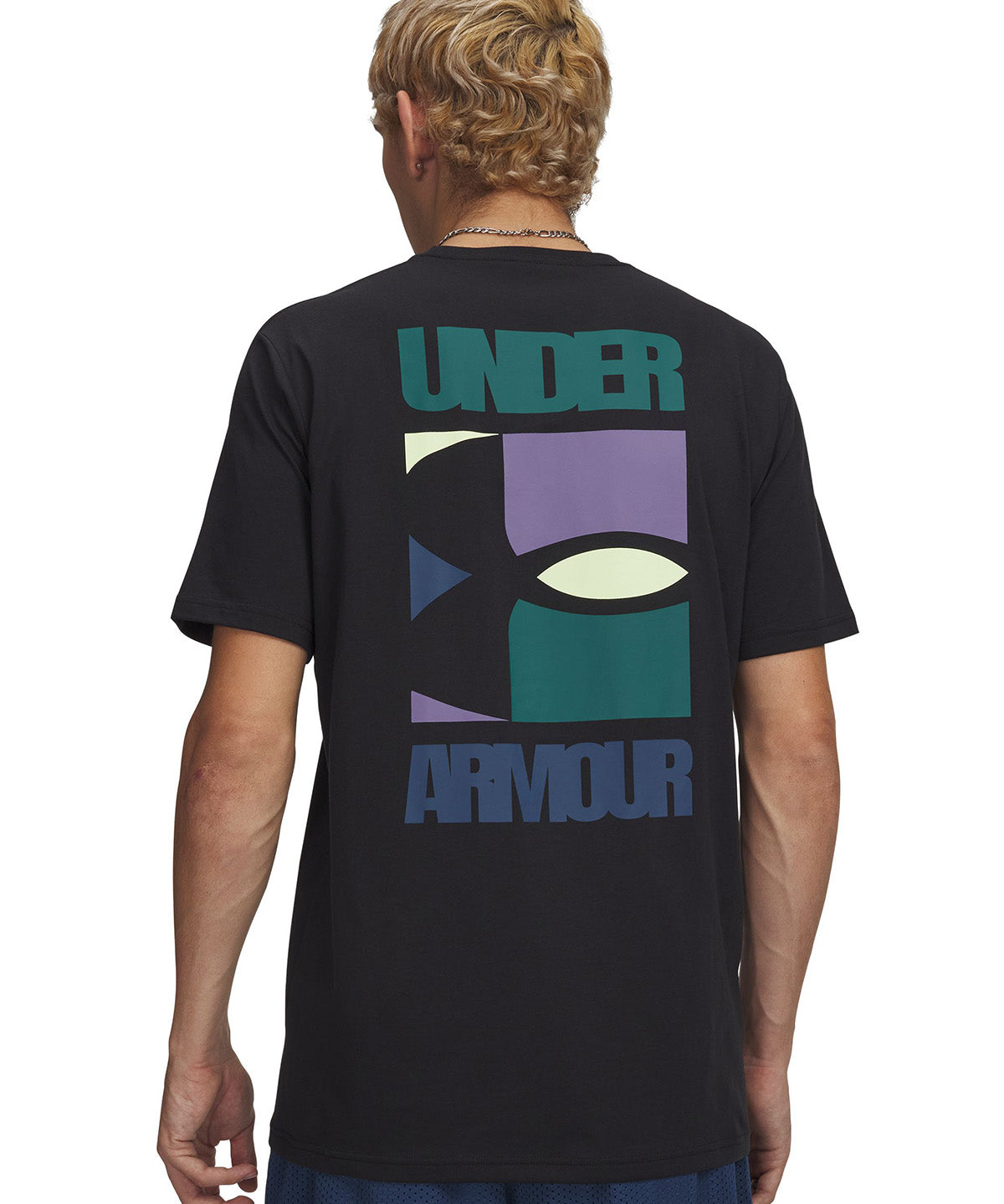 UA M Block Logo SS Polera Manga Corta negro para hombre