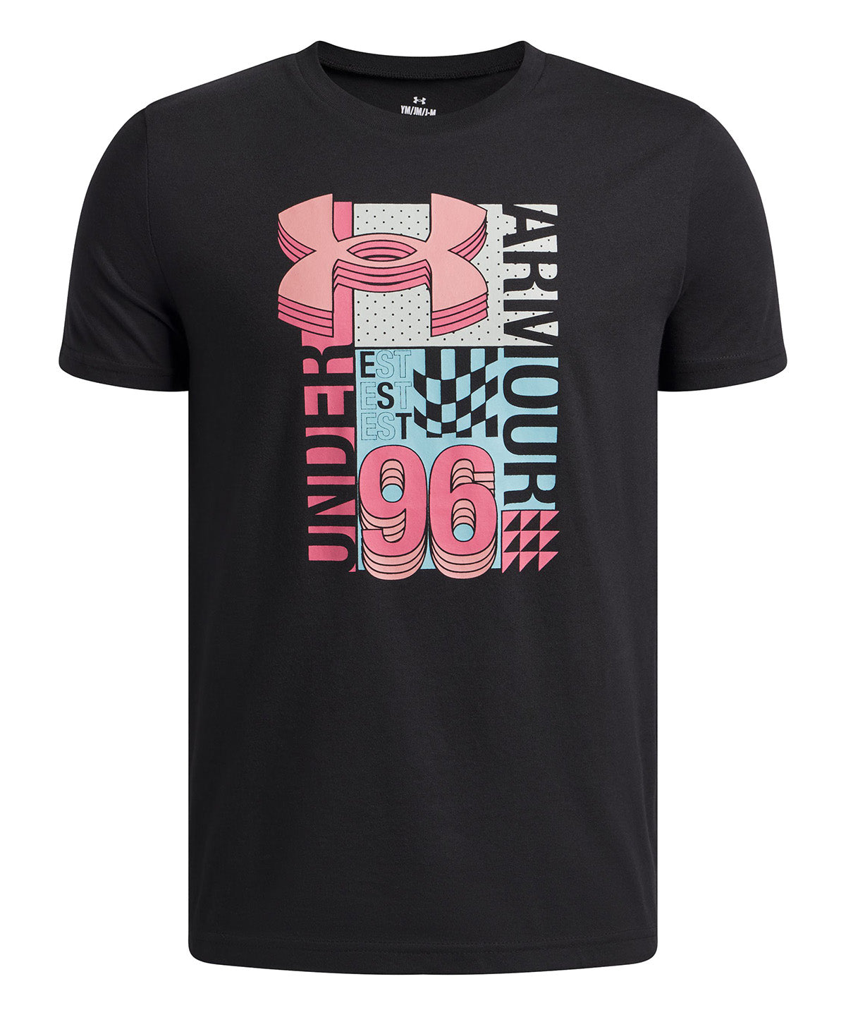 UA B Logo Wordmark Collage SS Polera Manga Corta negro para niño