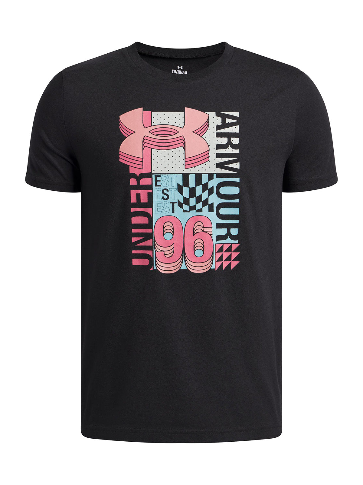 UA B Logo Wordmark Collage SS Polera Manga Corta negro para niño