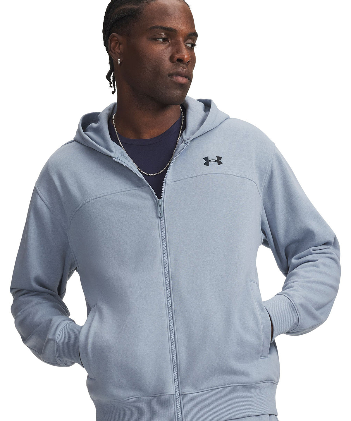 Poleron UA Rival Lightweight Full Zip azul para hombre