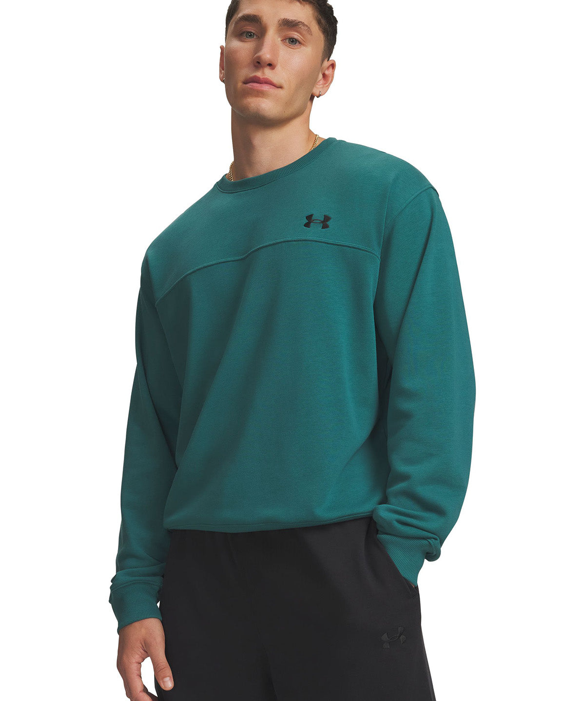 UA Rival Lightweight Crew Poleron verde para hombre